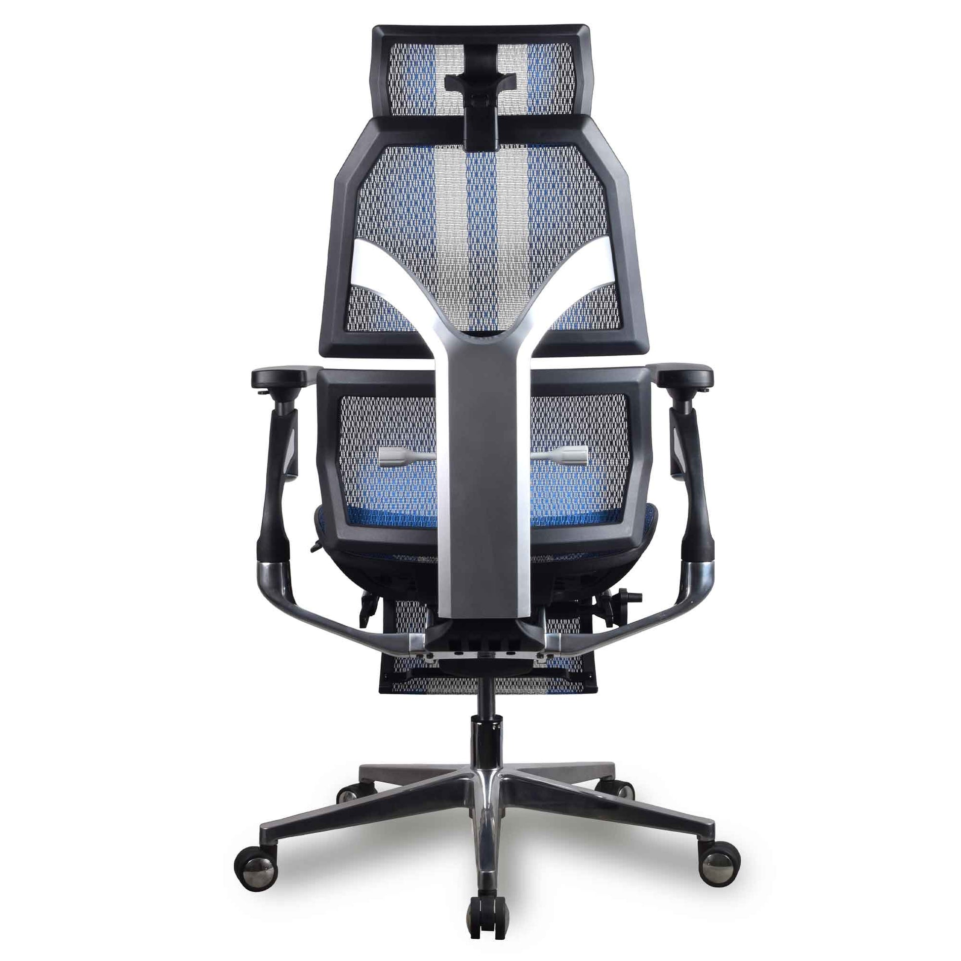 dossier chaise ergonomique gamer kqueo AURA PREMIUM coloris bleu et blanc