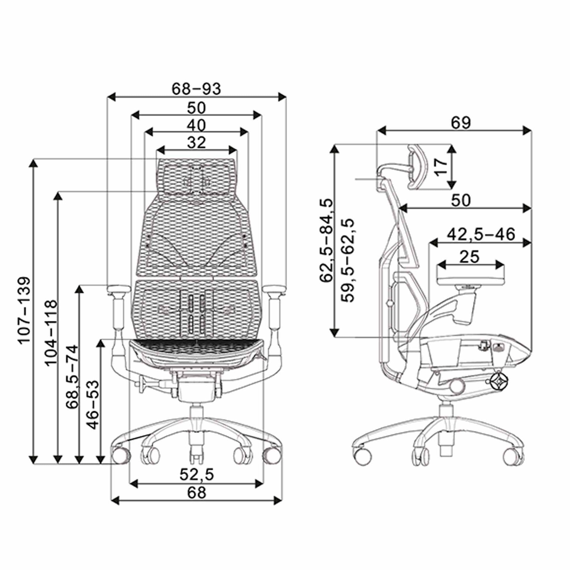 dimension chaise ergonomique gaming AURA kqueo