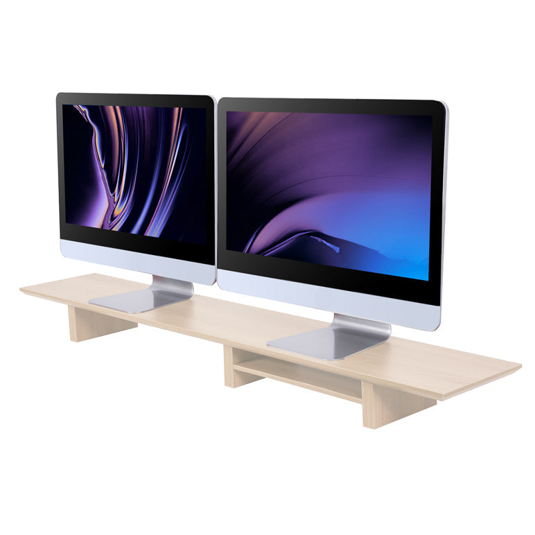 tablette support d'écran coloris chene clair