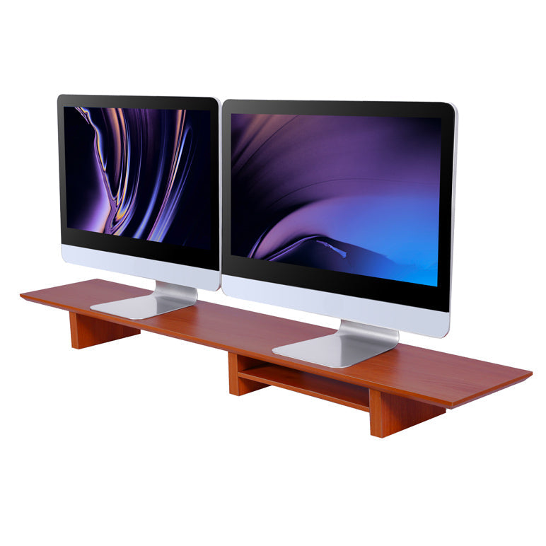 tablette support d'écran coloris chene foncé