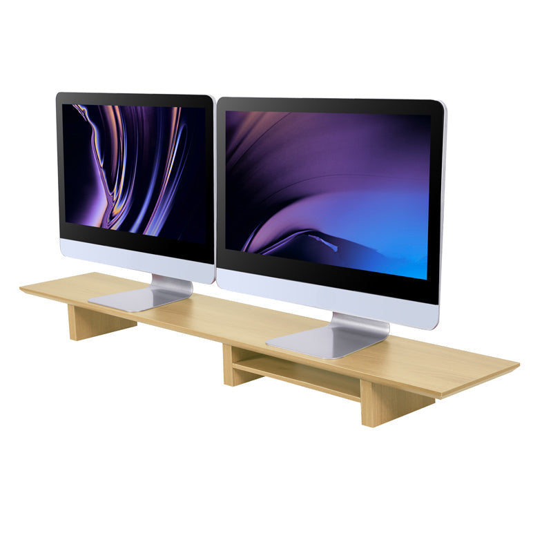 tablette support d'écran coloris chene doré