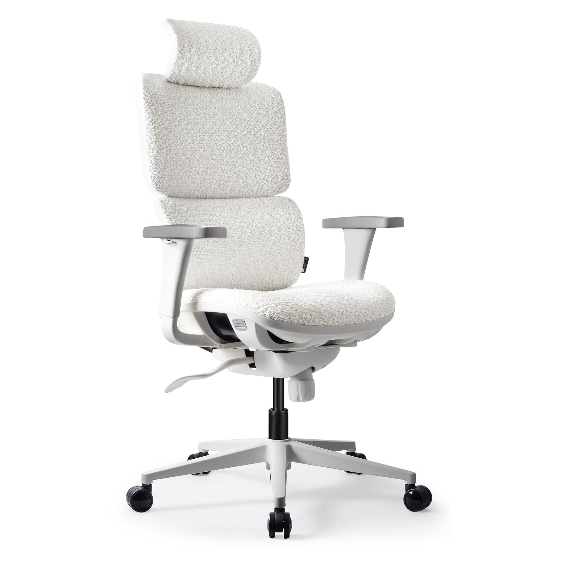chaise ergonomique de bureau TERRANA bouclette blanche