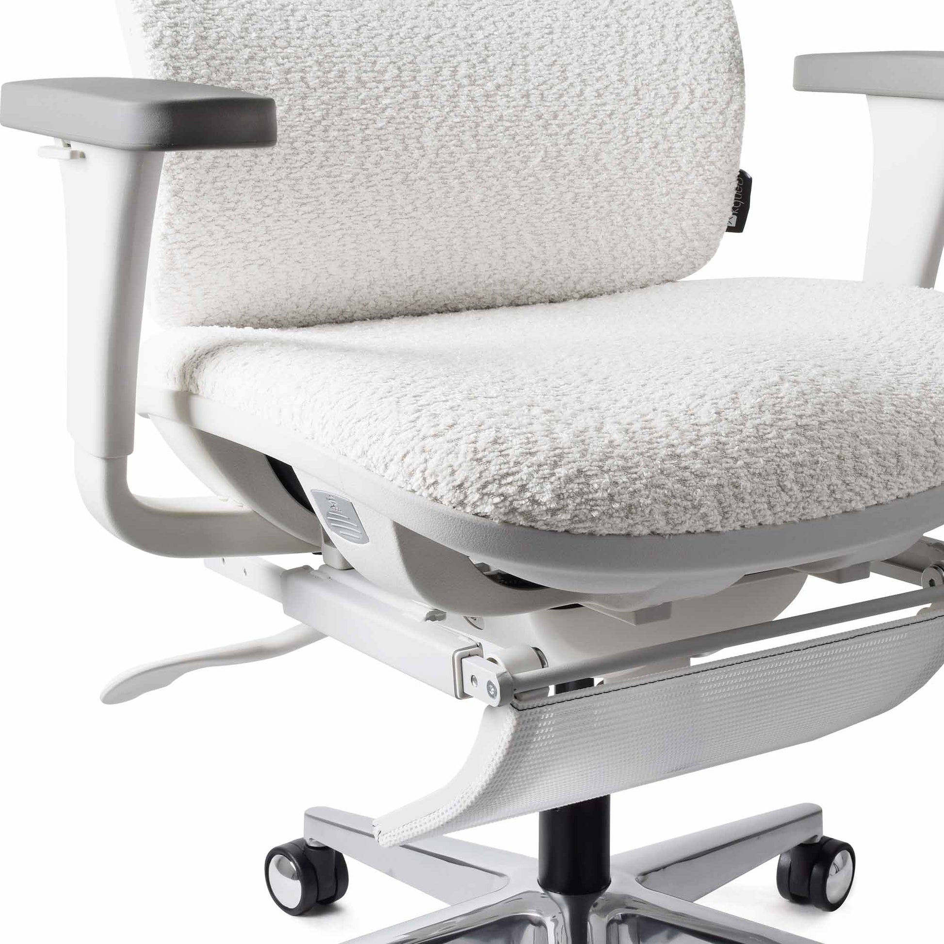 chaise ergonomique de bureau TERRANA bouclette blanche